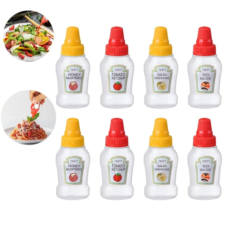 25ml Mini Condiment Bottle Camping Squeeze Bottles for Cookware Bbq Ketchup Oil Cruet Soy Sauce Kitchen Essentials Salads Tools Quick Pick Grocers